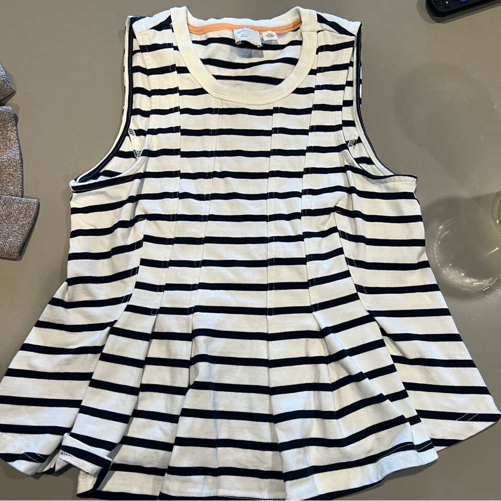 9 H15 St Cl Anthropology Striped Sleeveless Top